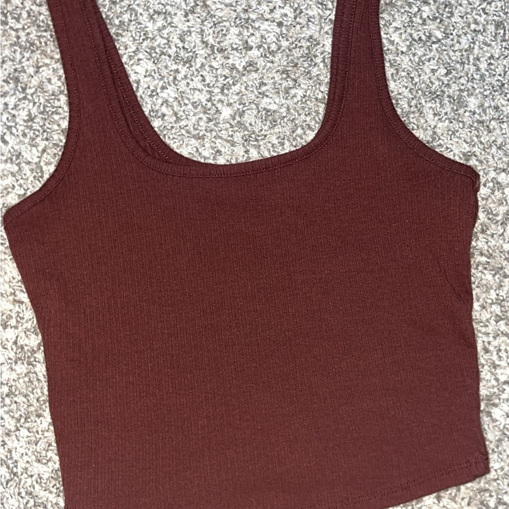 Bozzolo Ribbed Tank Top - Dark Brown